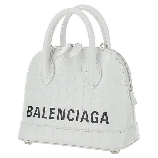 バレンシアガ バッグ コピー BALENCIAGA★White Leather Ville Top XXS Bowler Bag 20100801